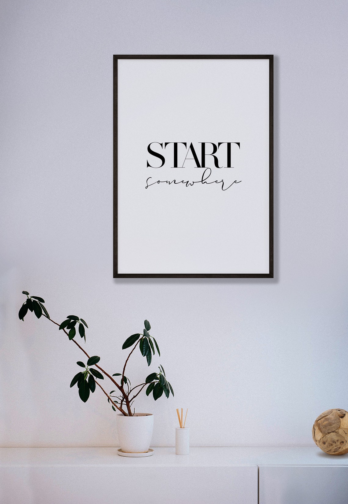 Start Somewhere Quote Print Motivational Mixed Typography Wall Decor - Image 4