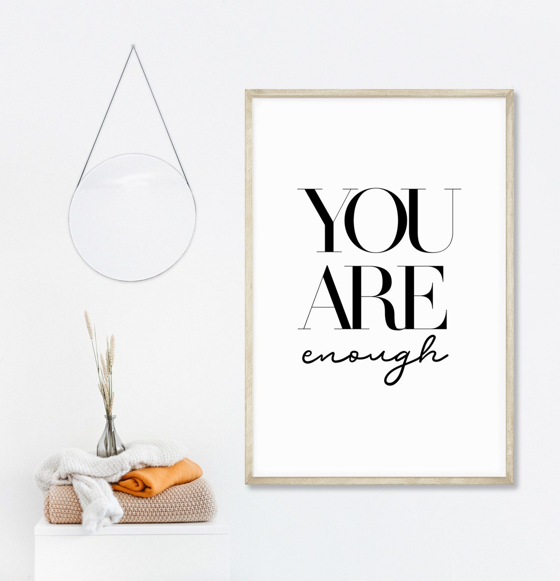 You Are Enough Daily Self Worth Affirmation Typography Poster - Image 4