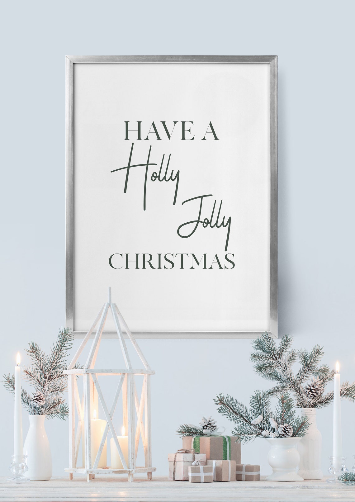 Have A Holly Jolly Christmas Modern Serif Script Typography Poster - Image 4