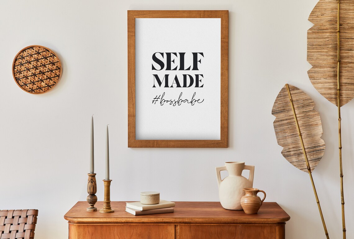 Self Made Boss Babe Feminist Entrepreneur Hustle Quote Poster - Image 5