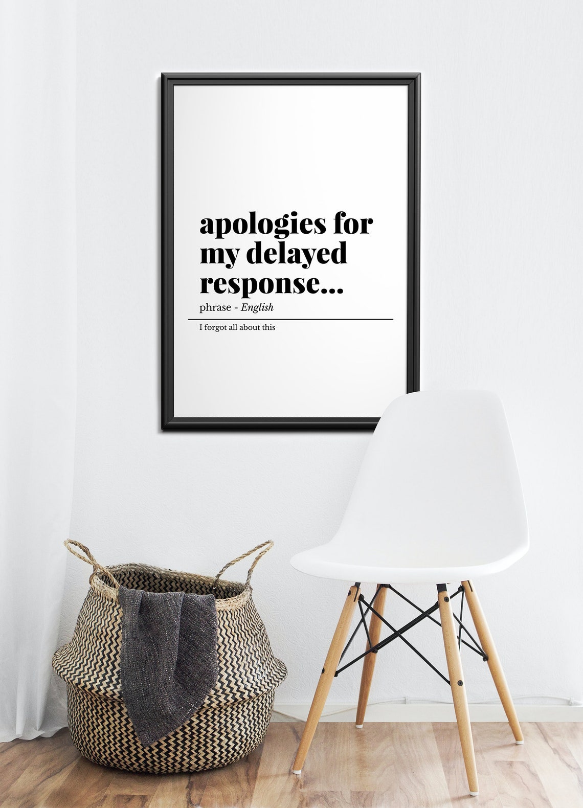 Apologies for My Delayed Response Funny Office Definition Poster - Image 3