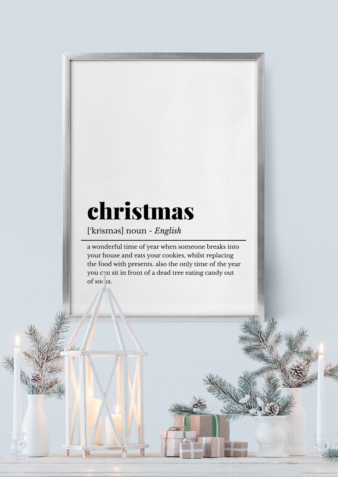 Christmas Funny Definition Minimalist White Holiday Season Poster - Image 5