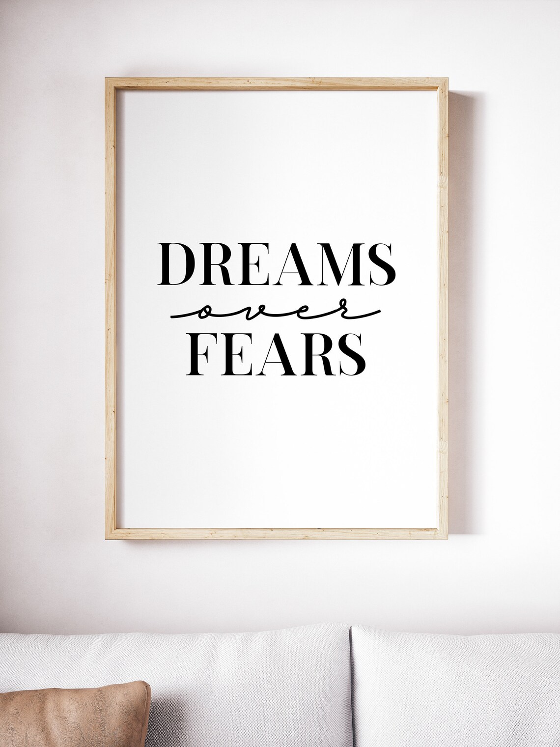 Dreams Over Fears Bold Serif Script Typography Motivational Quote Poster - Image 4