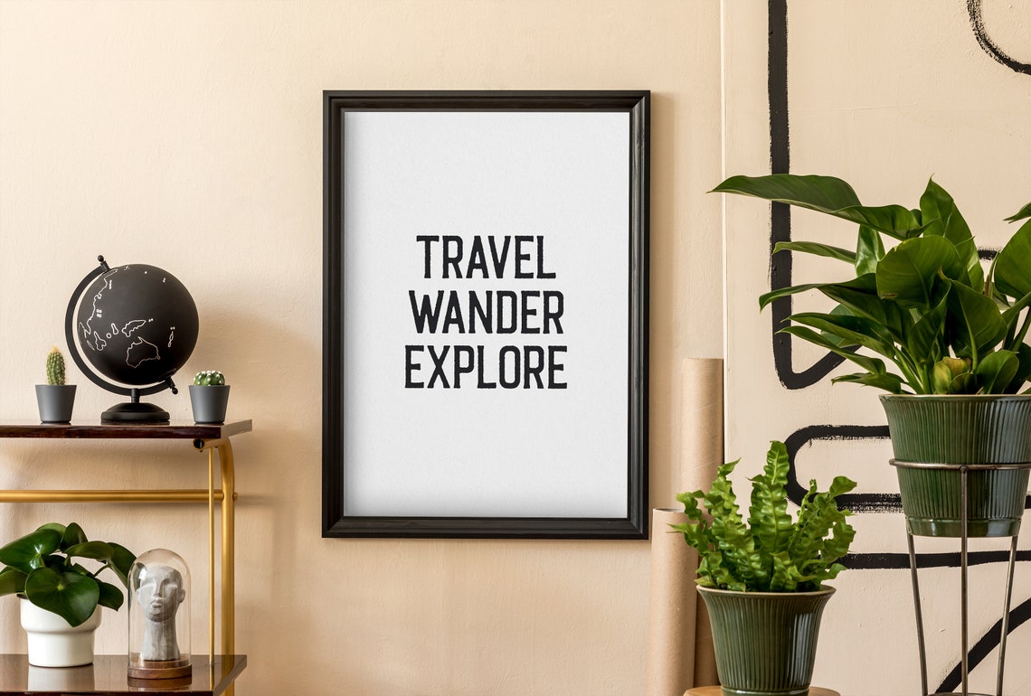 Travel Wander Explore Black Typography Adventure Quote Poster - Image 3