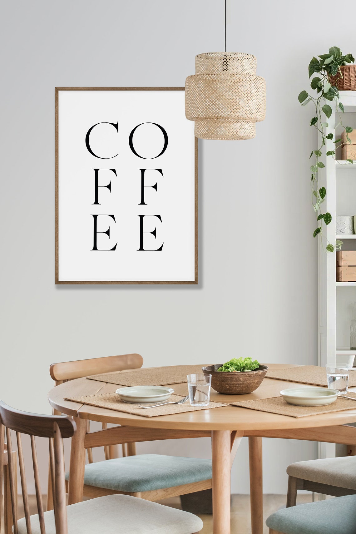 Minimalist Coffee Typography Modern Black White Kitchen Poster - Image 5