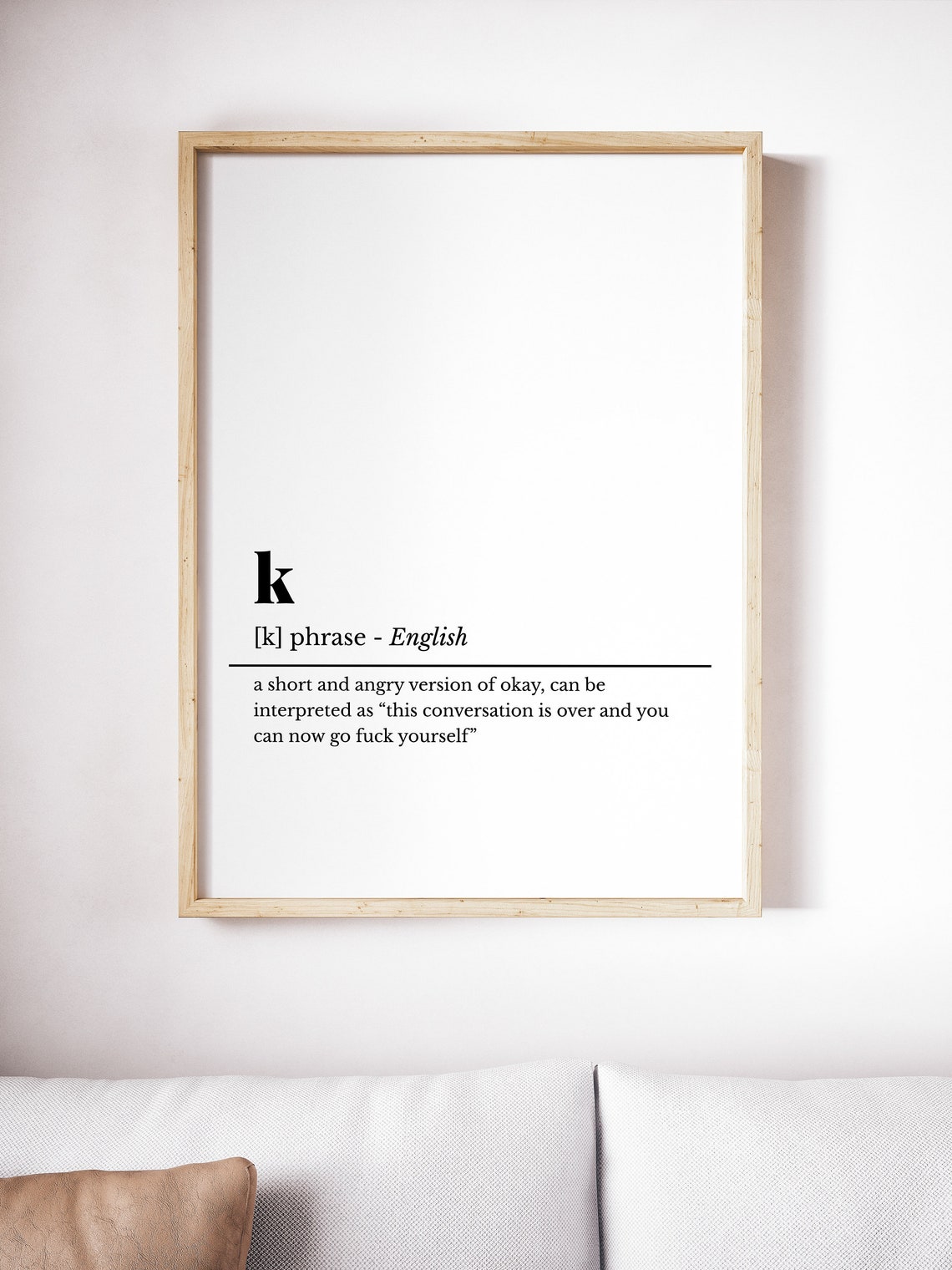K Definition Funny Office Dictionary Humor Sarcastic Desk Poster - Image 4