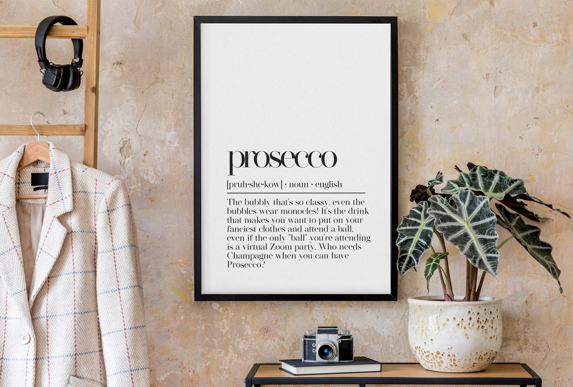 Prosecco Funny Dictionary Definition Bubbly Classy Party Poster - Image 2