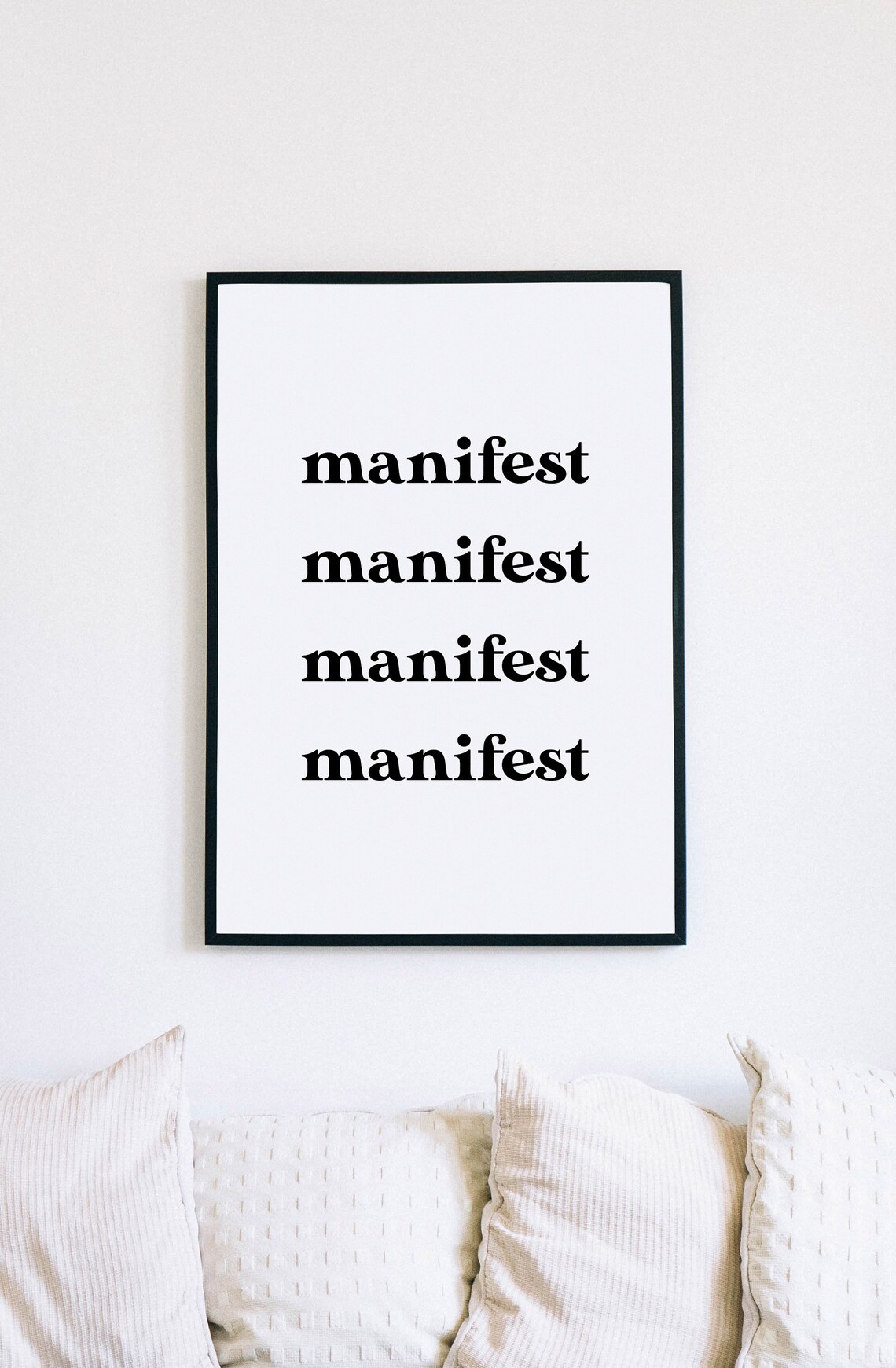 Manifest Repeated Bold Typography Law Of Attraction Quote Poster - Image 4