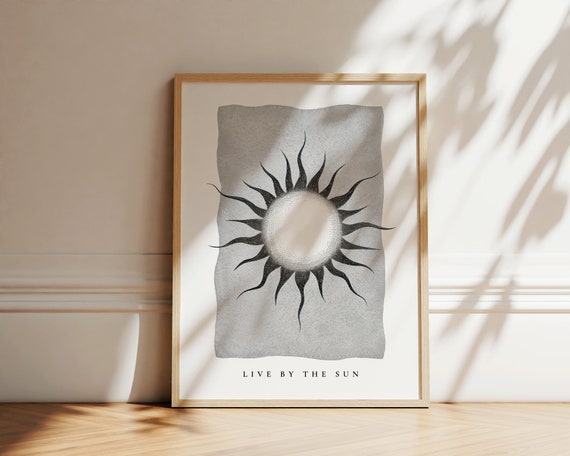 Live By The Sun Love By The Moon Wall Art Sun And Moon Print Zodiac Print Boho Decor Poster Spiritual Gifts Hippy Decor Minimalist Art