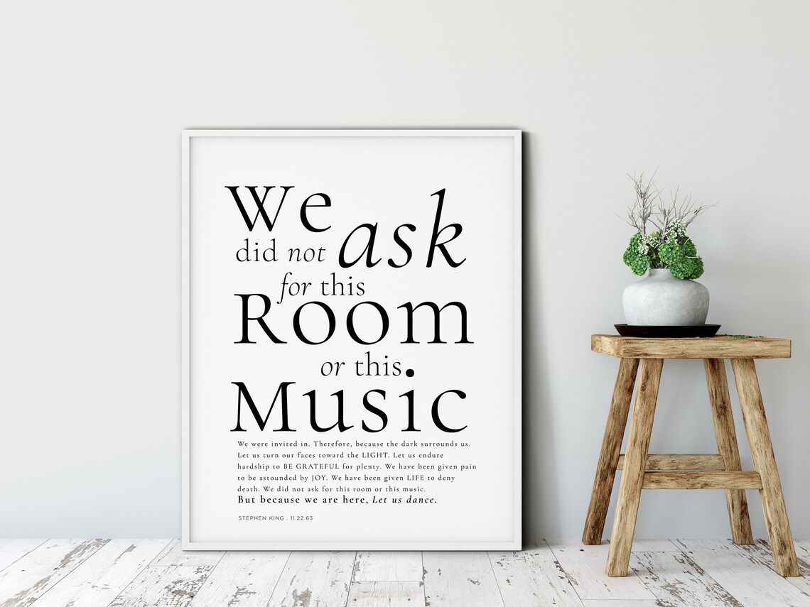 Stephen King 11/22/63 Quote Poster, Inspirational