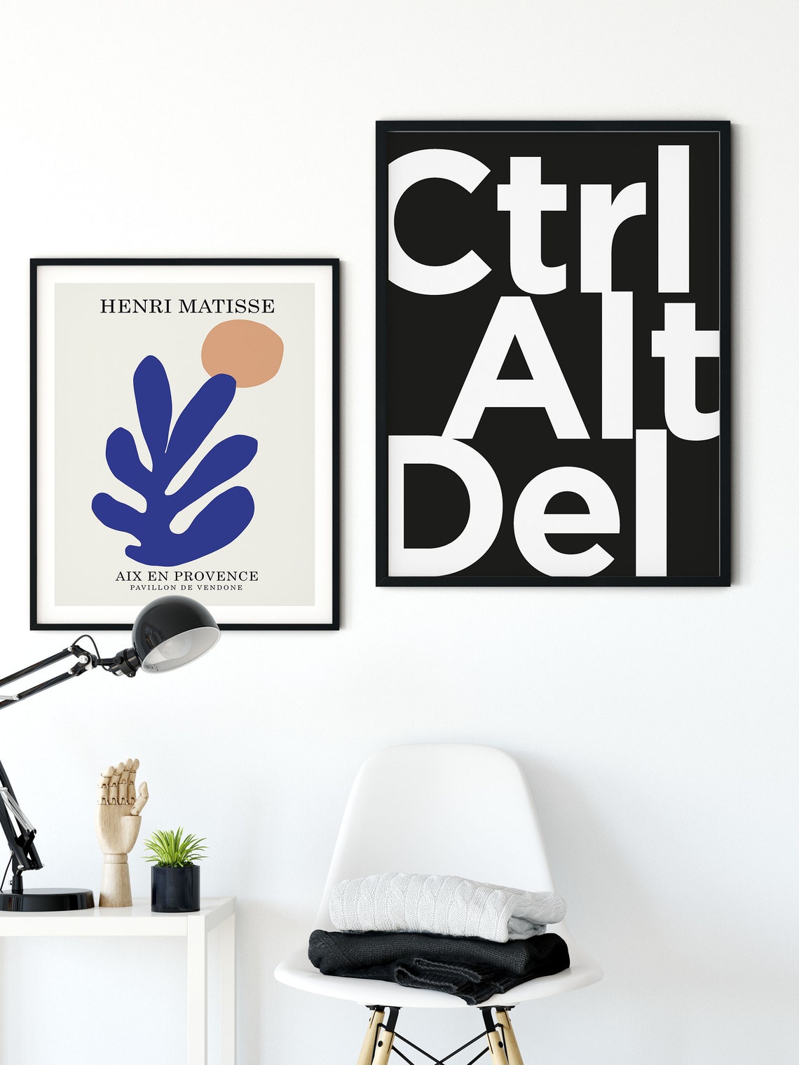 Ctrl Alt Del Bold Black White Typography Nerd Geek Office Wall Poster - Image 5