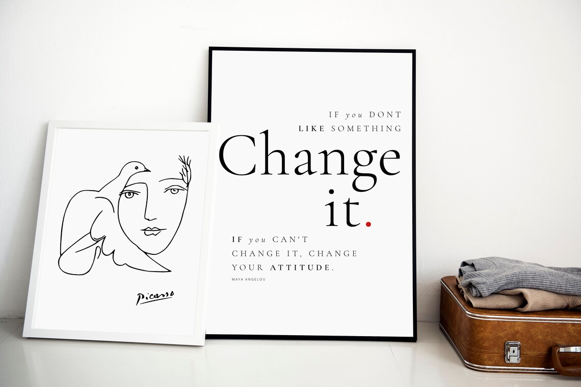 Maya Angelou Change Quote, Minimalist Wall Art Print - Image 5