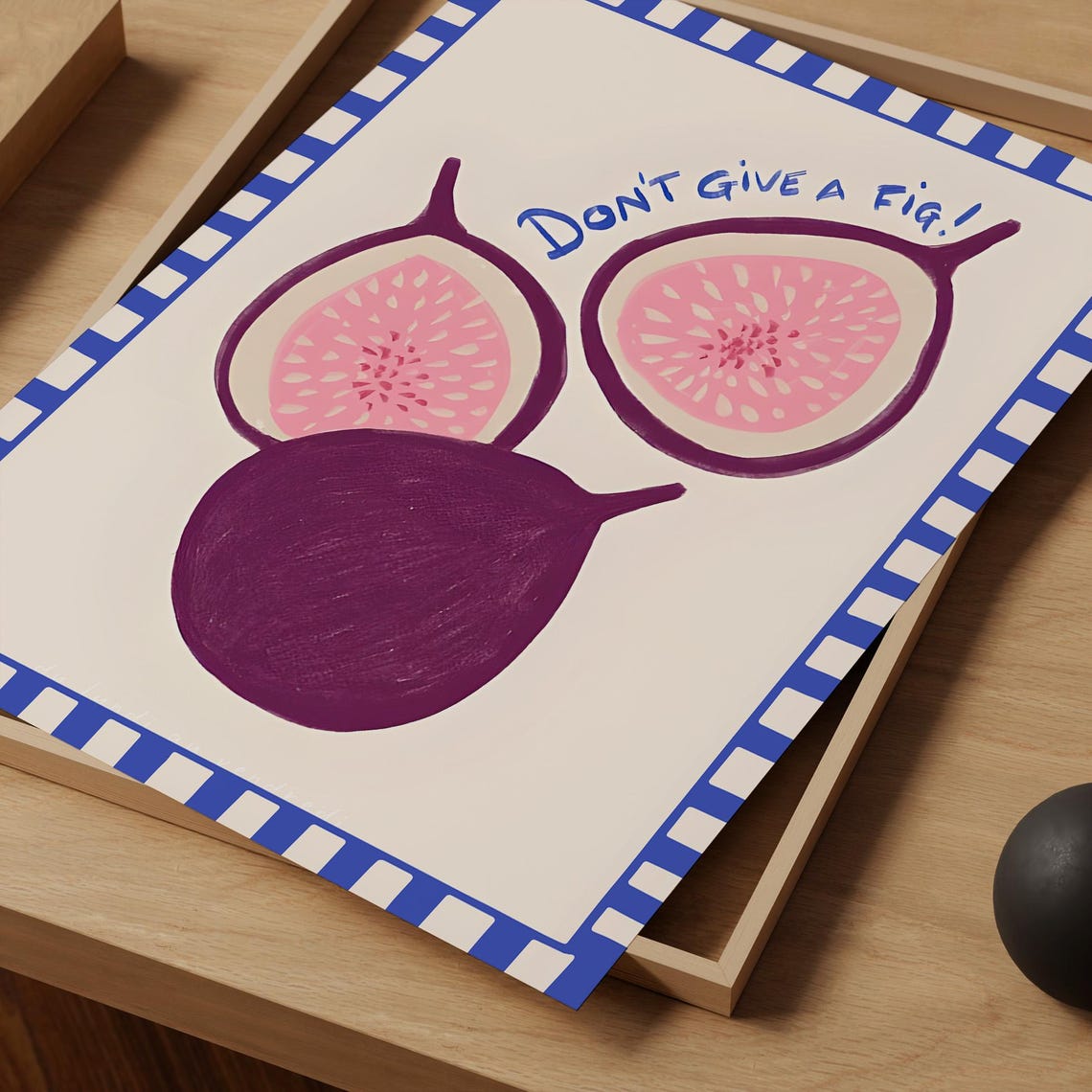 Don't Give a Fig Funny Pun Colorful Fig Fruit Kitchen Wall Art Print - Image 5