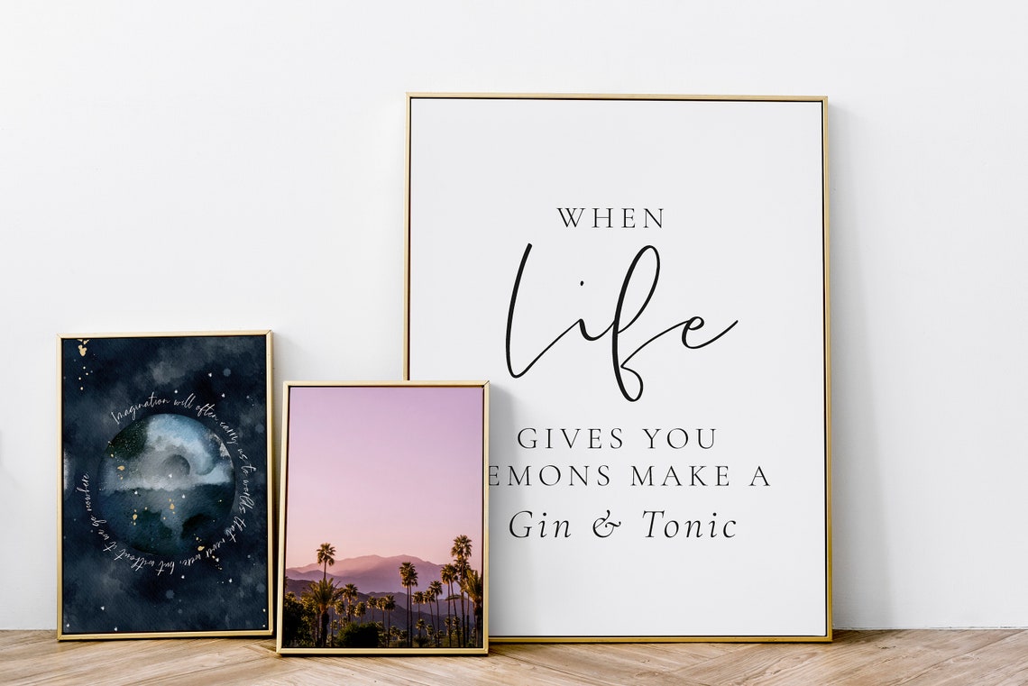 When Life Gives You Lemons Make A Gin And Tonic Kitchen Quote Poster - Image 3