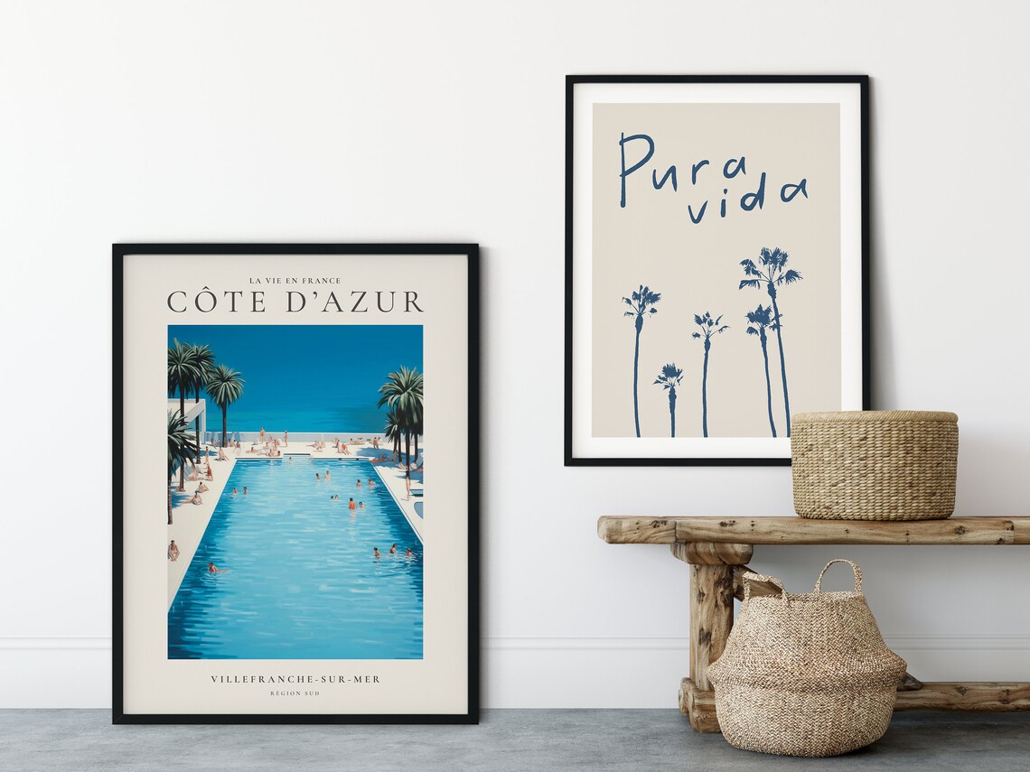 Pura Vida Beach Travel Poster, Modern Coastal Decor - Image 2