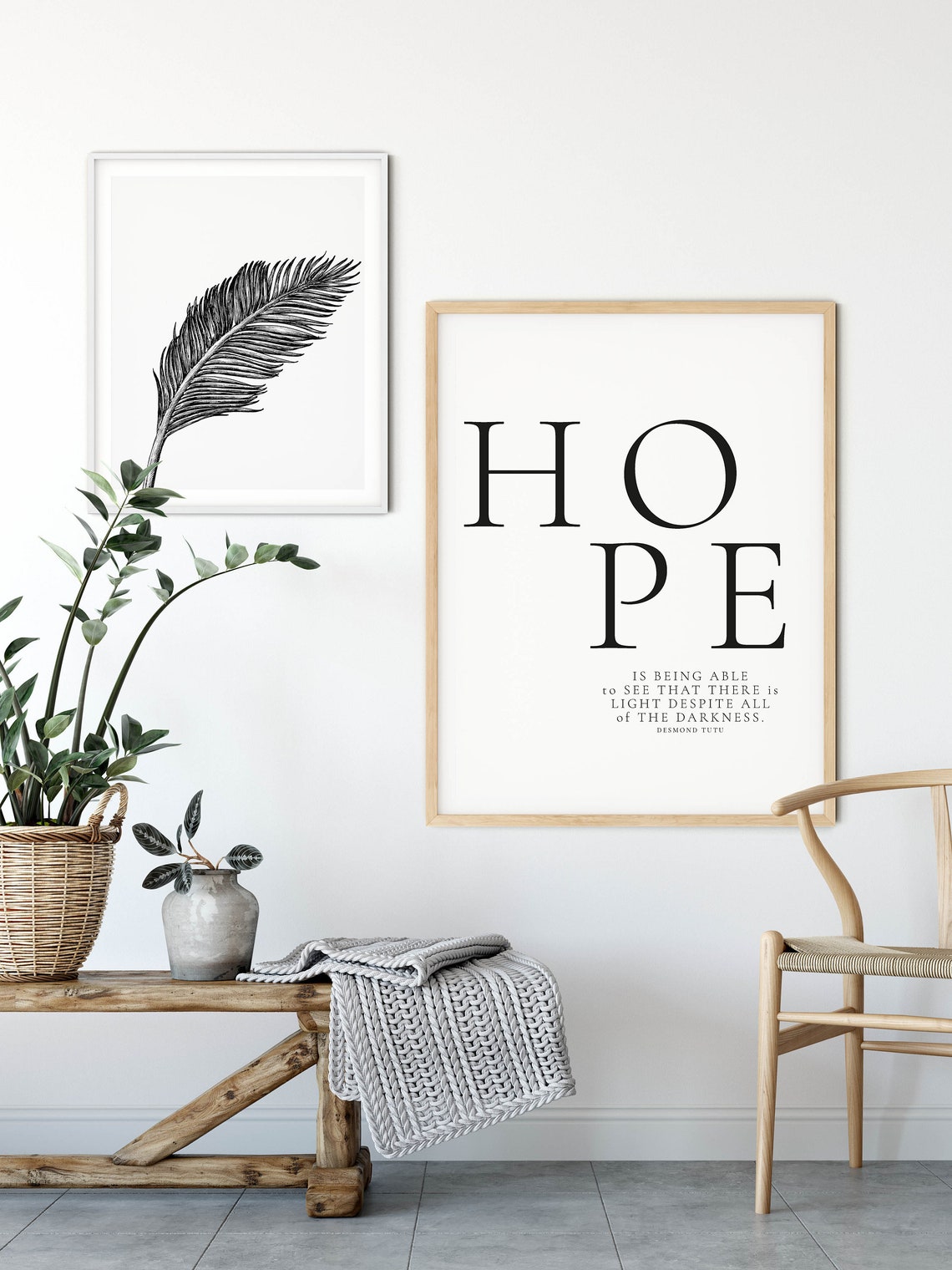 Hope Desmond Tutu Light Despite Darkness Inspirational Quote Poster - Image 2