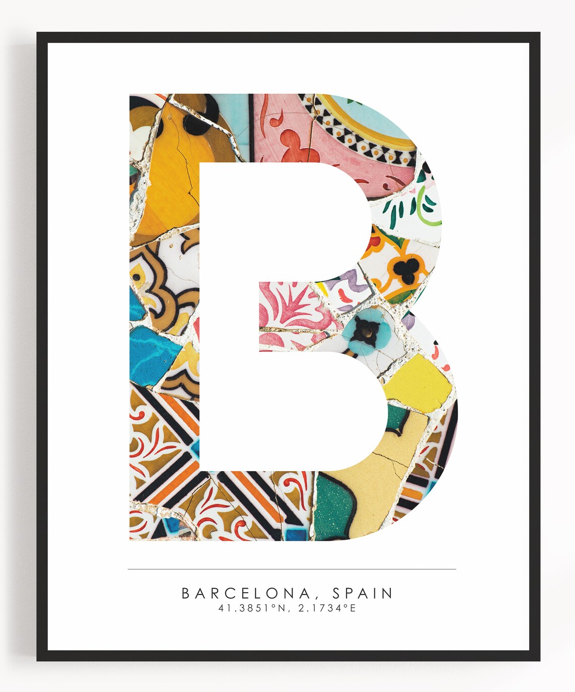 Barcelona Spain Travel Poster, City Coordinates - Image 2