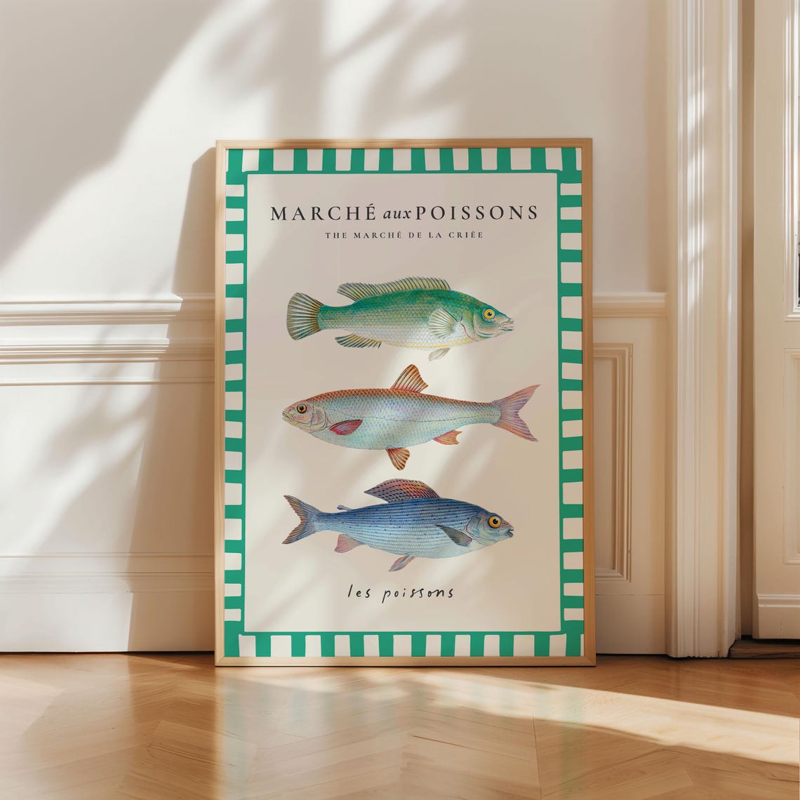 Marche aux Poissons French Fish Market Vintage Seafood Kitchen Print