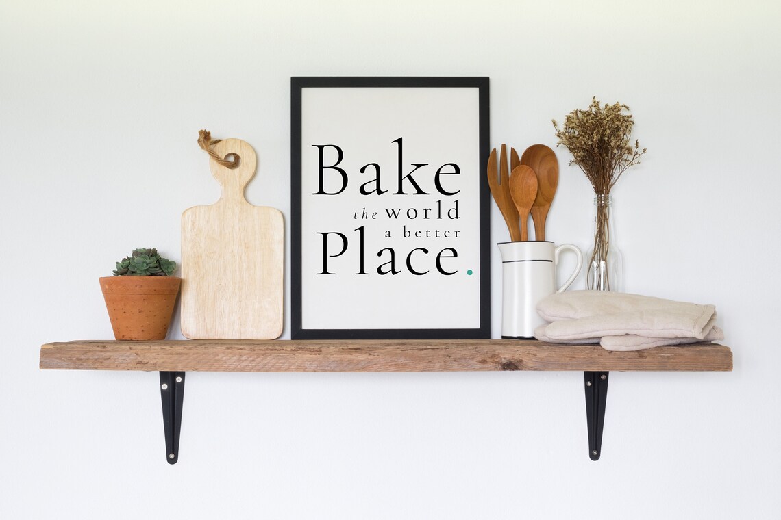 Bake The World A Better Place, Kitchen Wall Art Print - Image 2