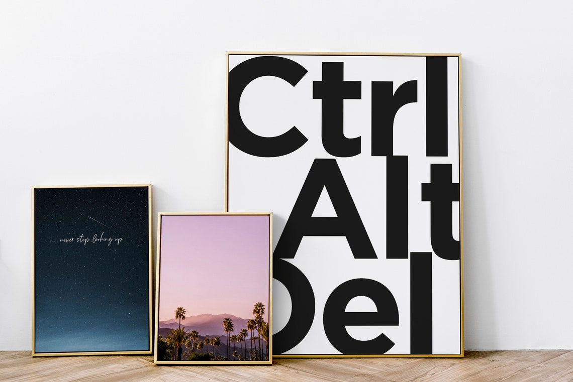 Ctrl Alt Del Keyboard Keys Poster Nerd Geek Computers Print Typography Motivational Gift Mental Health Print Delete Control Quote - Image 2
