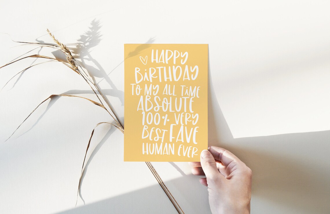 Happy Birthday To My Favourite Human Quote Print - Image 5