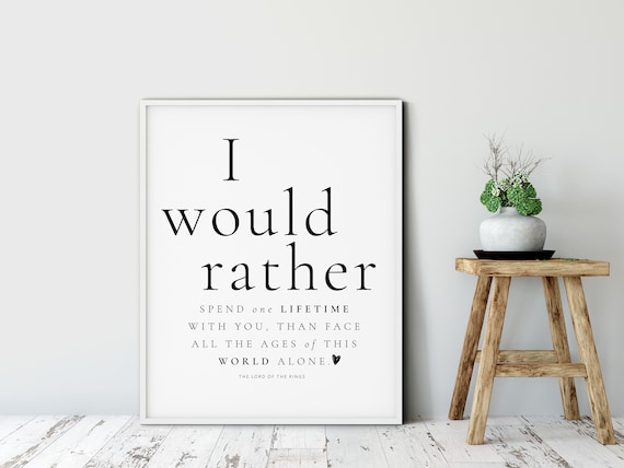 Lord Of The Rings I Would Rather Share One Lifetime Love Quote Poster
