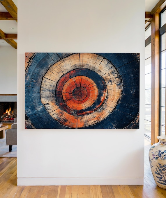 Tree Rings Wall Art Print Modern Cabin Decor Rustic Tree Trunk Art Forest Wall Art Nature Wall Hanging Nature Lover Gift
