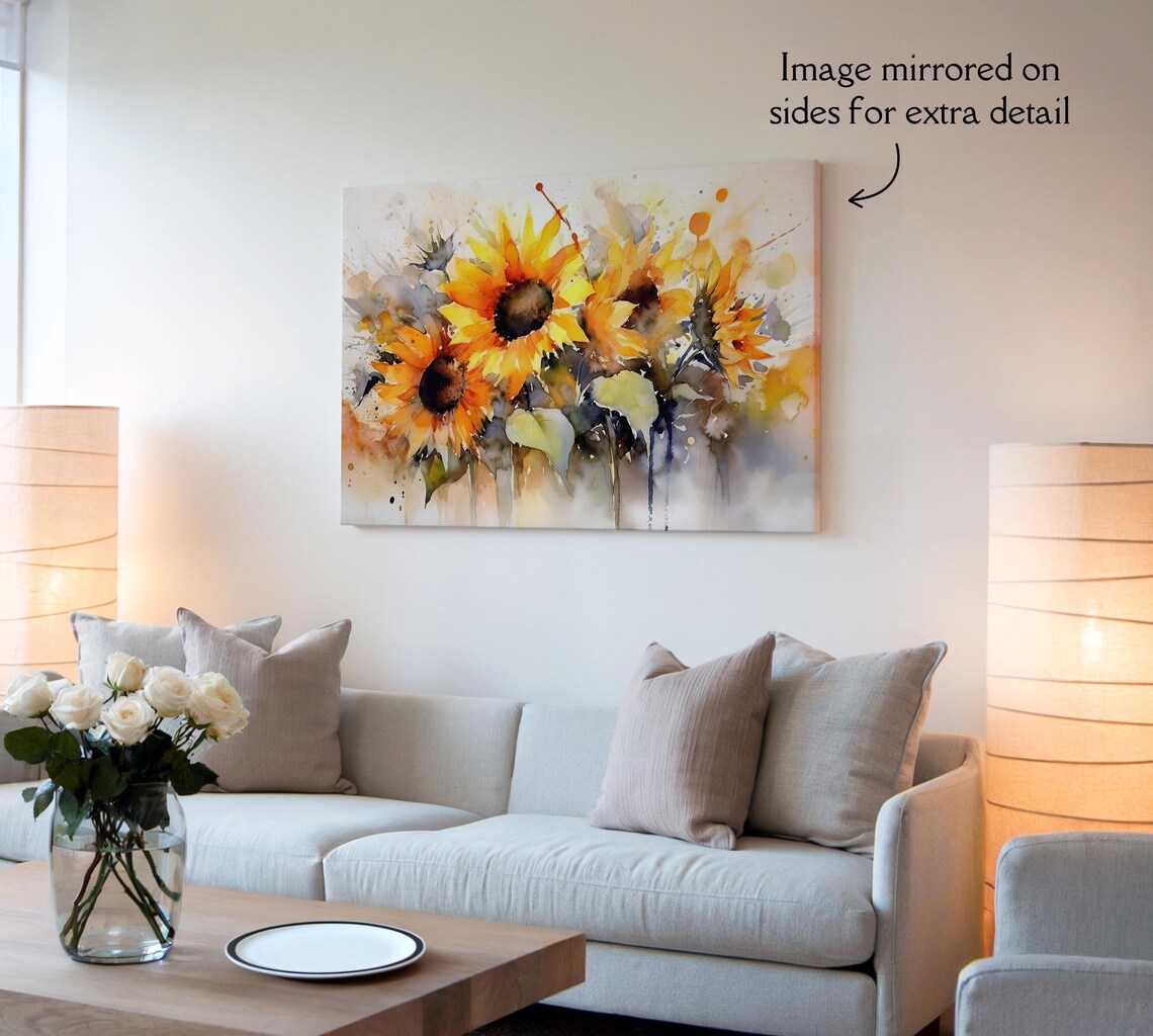 Watercolor Sunflowers Art Print, Floral Decor - Image 4