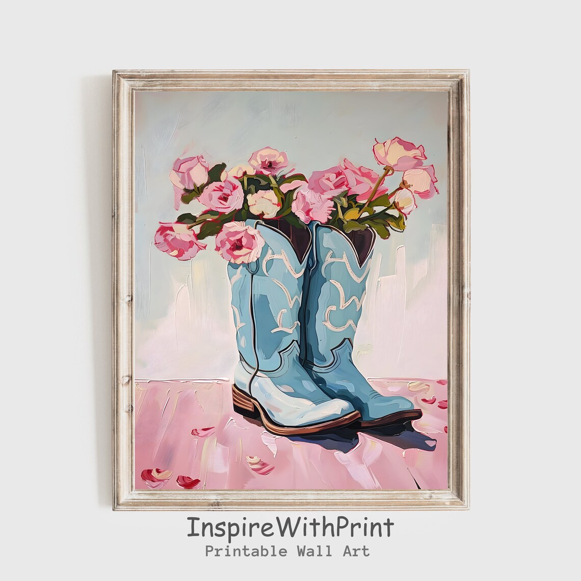 Coastal Cowgirl Boots Nursery Wall Art Poster