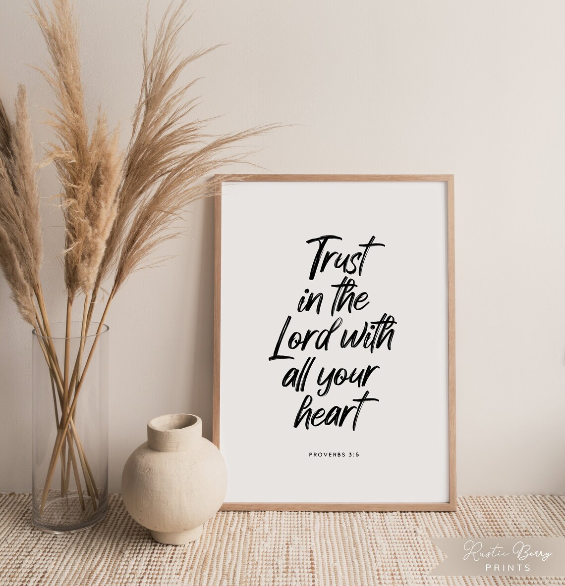 Proverbs 3:5 Trust In The Lord With All Your Heart Scripture Wall Art Poster