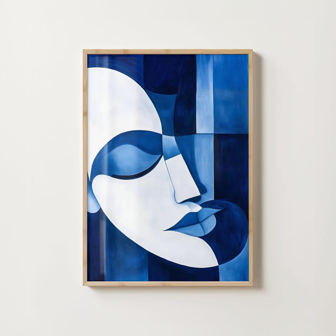 Pablo Picasso Blue Abstract Face Poster Cubist Wall Art Minimalist Modern Portrait Geometric Home Decor - Image 3