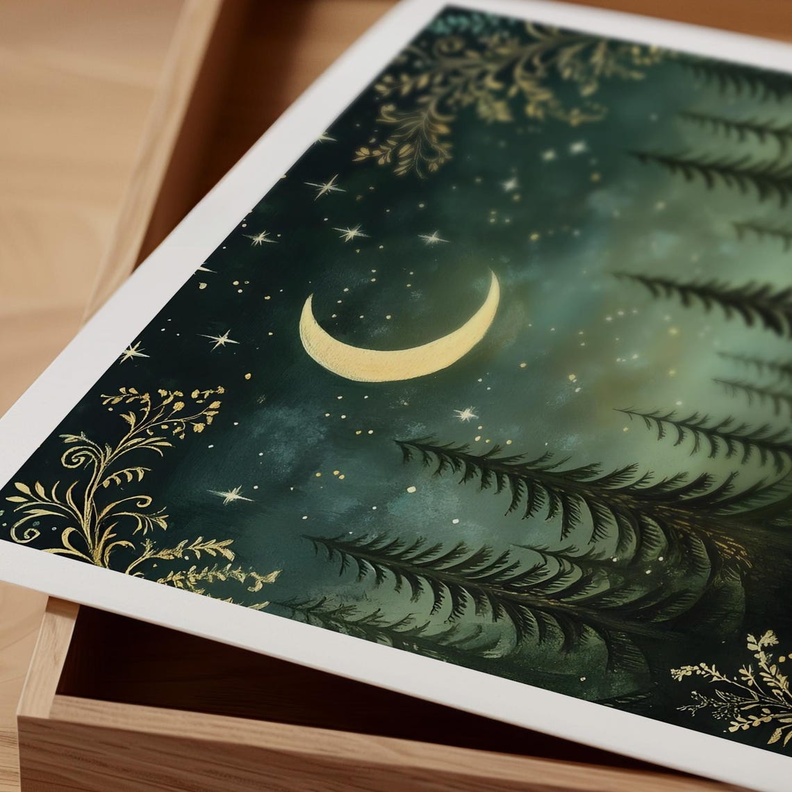 William Morris Forest Print Victorian Moonlit Mystical Nature Poster - Image 2