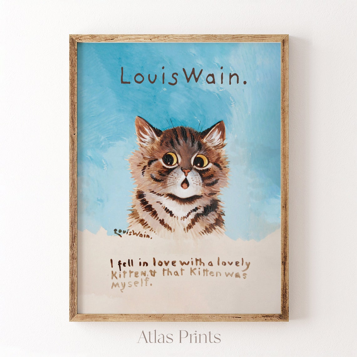 Louis Wain Kitten Cat Painting Whimsical Animal Portrait Poster