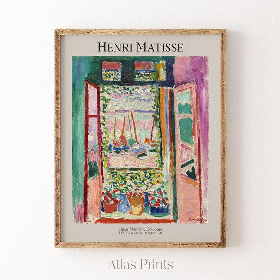Henri Matisse Print Matisse Open Window Painting Bedroom Wall Art Antique Living Room Decor Colorful Landscape