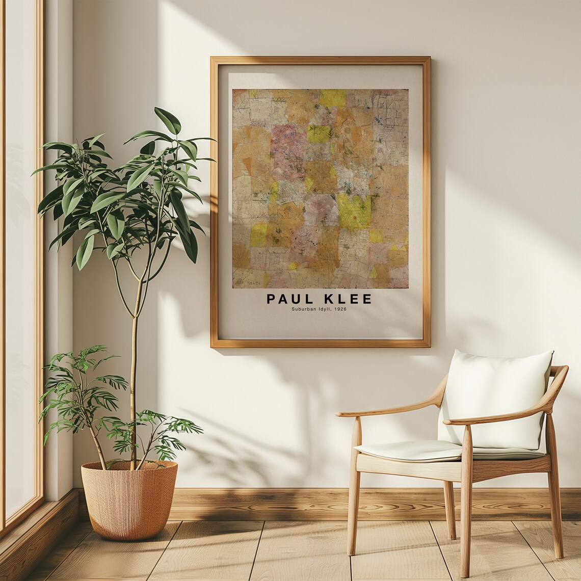 Paul Klee Suburban Idyll 1926 Abstract Map Modern Yellow Wall Art - Image 4