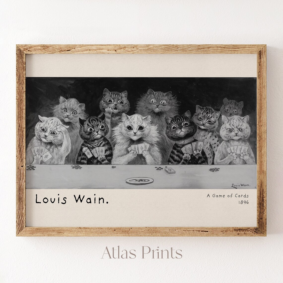 Louis Wain A Game Of Cards 1896 Cats At The Table Humor Poster