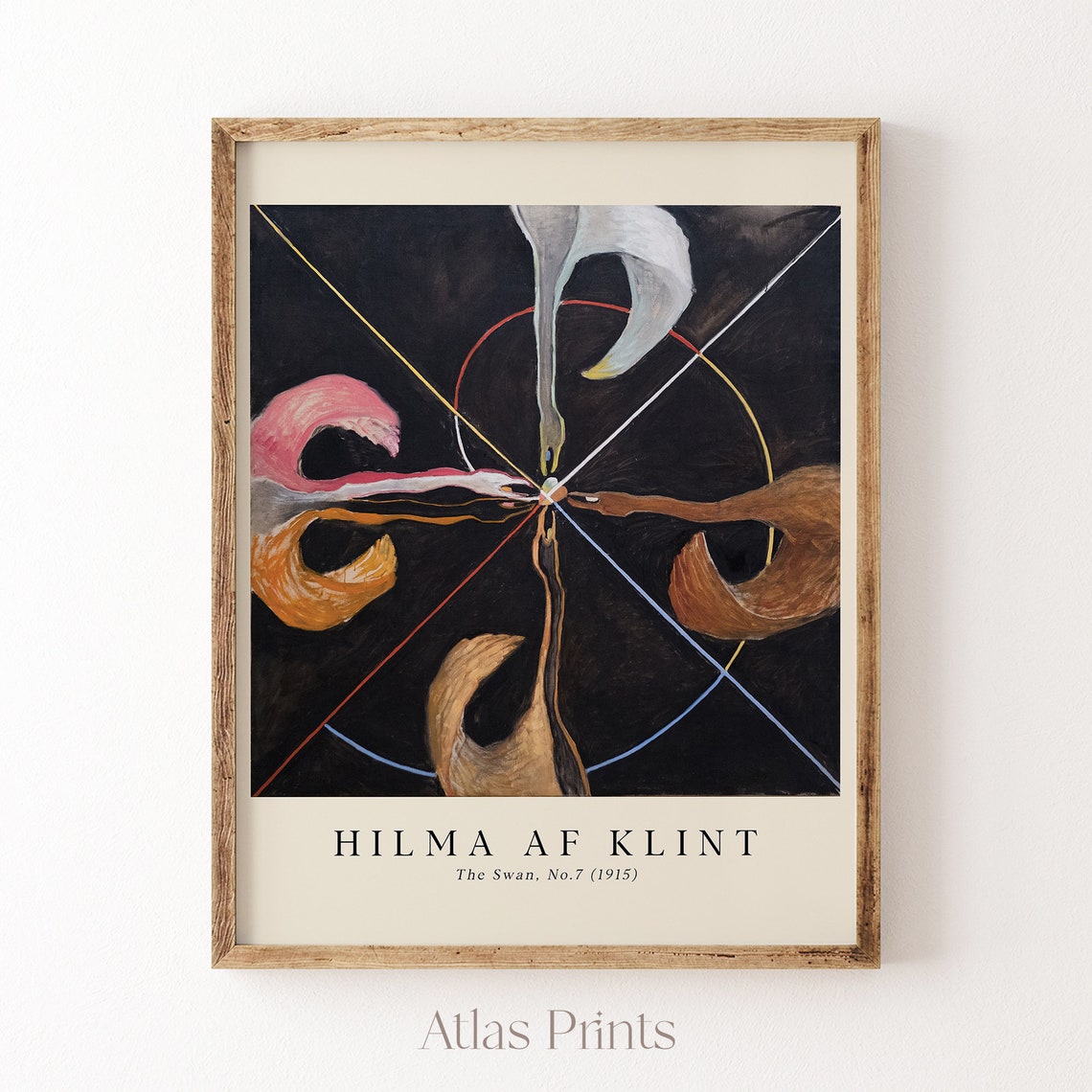 Hilma Af Klint The Swan No 7 1915 Dark Geometric Abstract Print