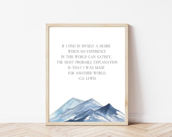 C. S. Lewis Quote Art Print, Literary Wall Decor