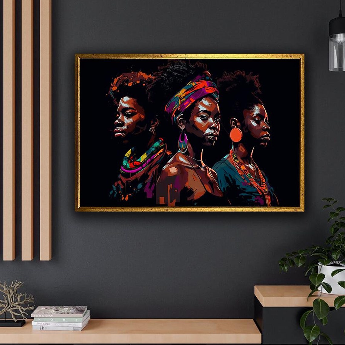 Colorful African Women Art Abstract Ethnic Print Women Portrait Wall Art Black Women Art Print Gift For Friends