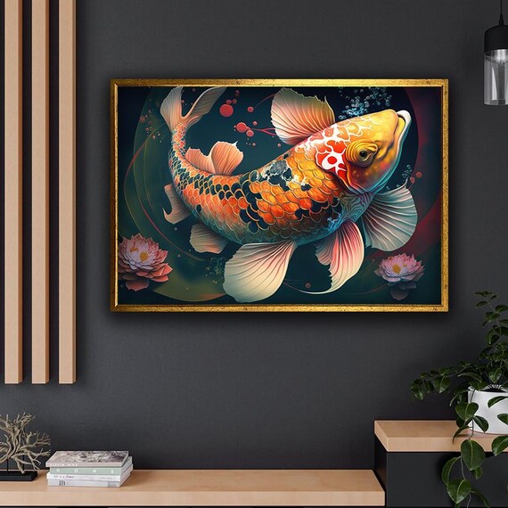Goldfish Print Orange Goldfish Wall Art Aquarium Decor Ocean Theme Fish Home Decoration Unique Gift Idea For Fish Lovers