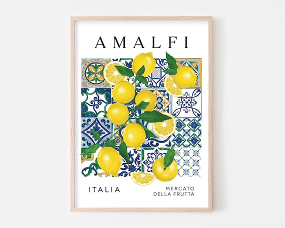 Italian Lemon Print, Amalfi Travel Poster