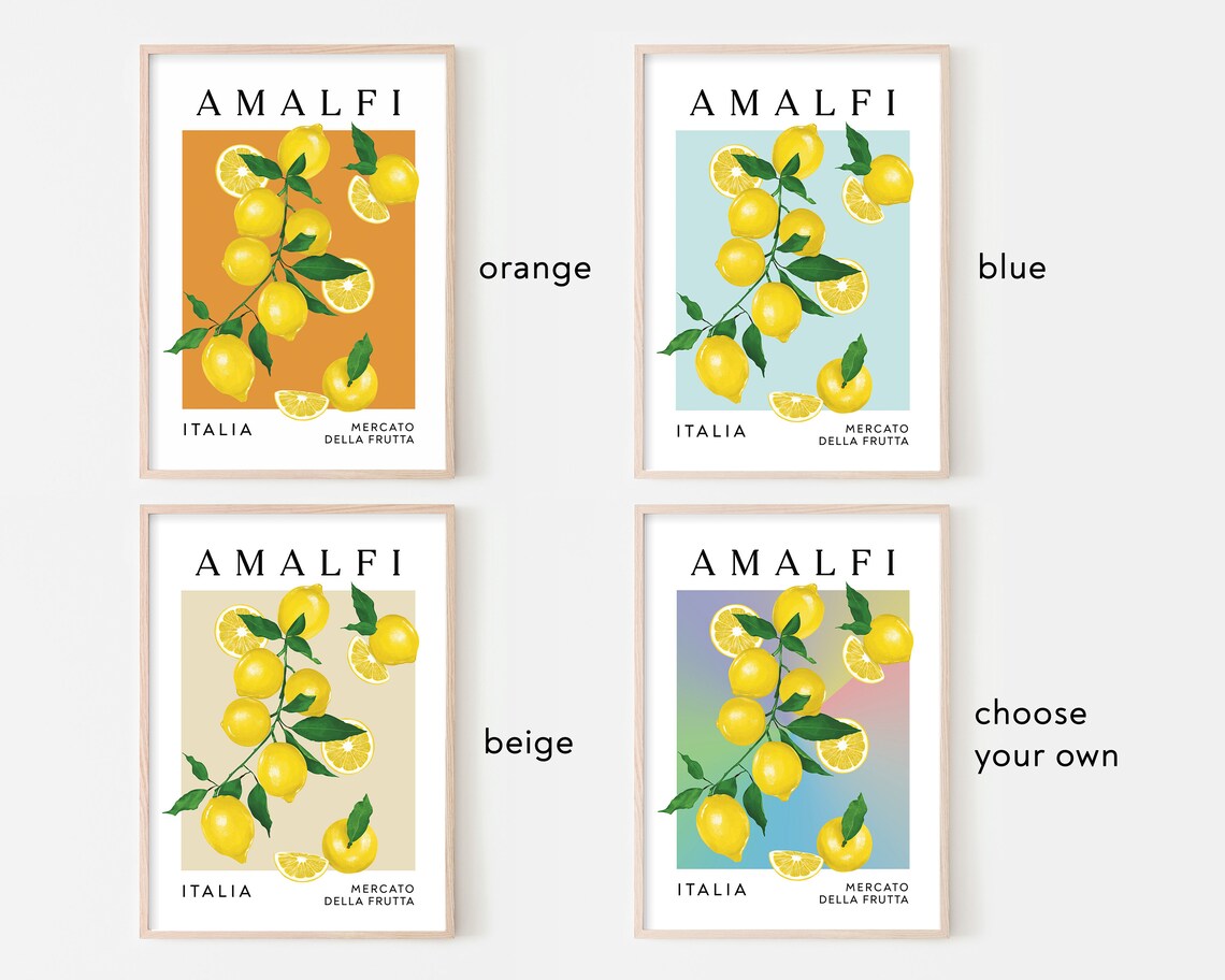 Amalfi Lemon Art Print, Italian Kitchen - Image 2