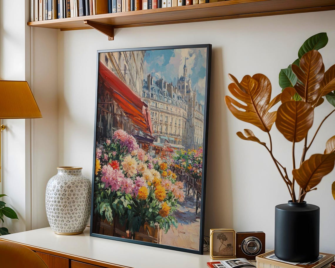 Parisian Flower Market Painting Paris Art Abstract Floral Print French Art Decor Parisian Street Art Henri Matisse Art - Image 4