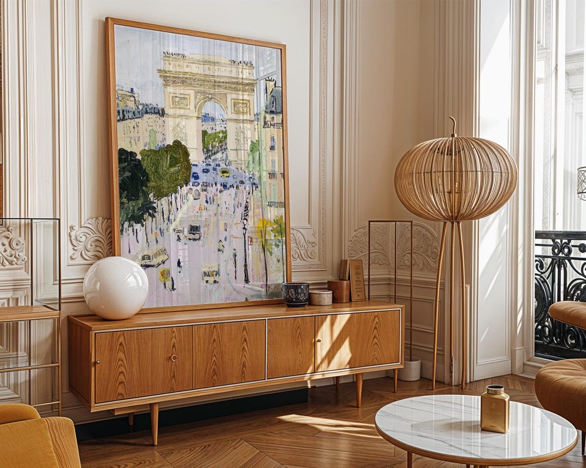 Arc De Triomphe Champs Elysees Paris Impressionist Travel Art Poster - Image 2