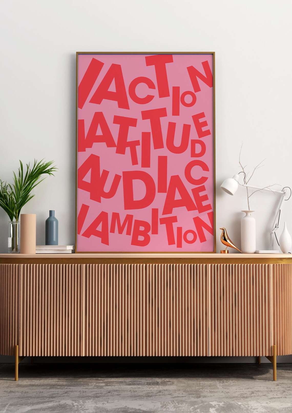 Iaction Iattitude Audiace Iambition Minimalist Poster