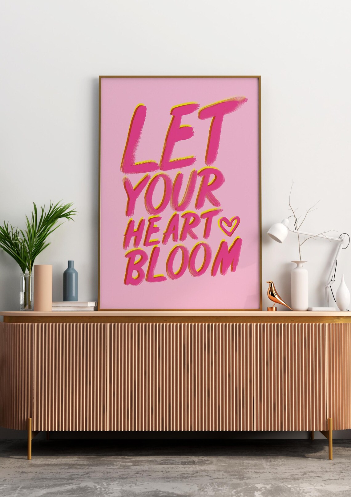 Let Love Bloom Forever Modern Typographic Poster - Image 3