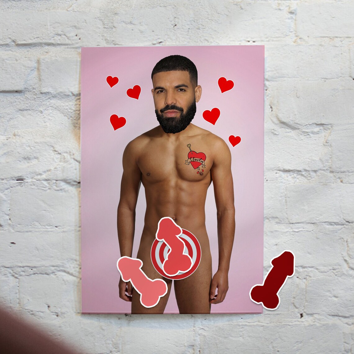 Pin The Junk On The Hunk Bachelorette Party Poster Print