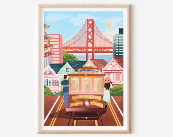 San Francisco Travel Poster, Travel Print