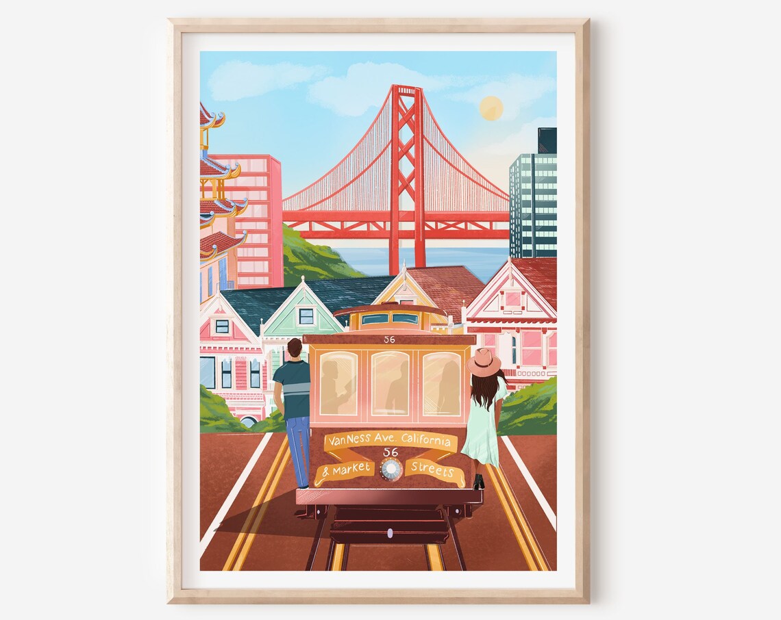 San Francisco Travel Poster, Travel Print