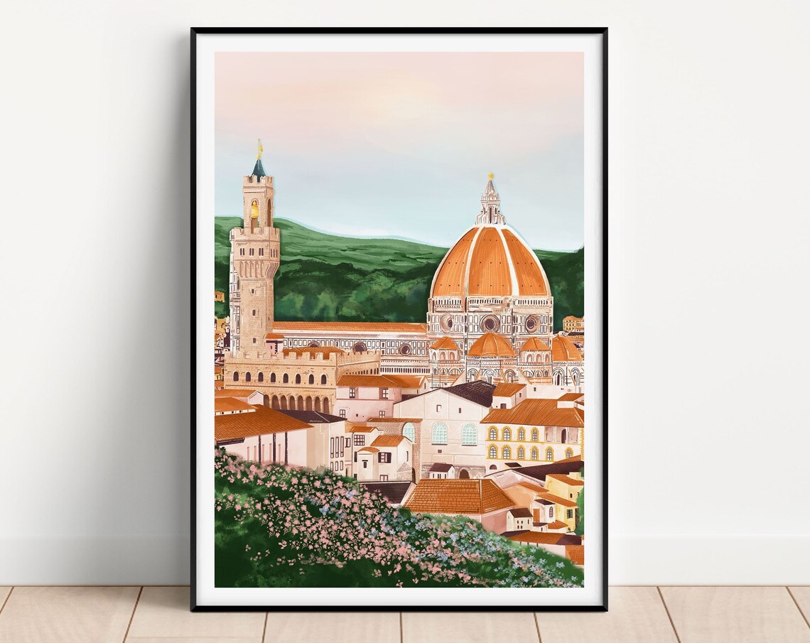 Florence Travel Poster, Cathedral Of Santa Maria Del Fiore